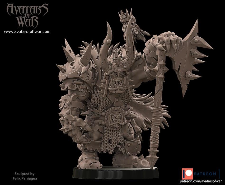 Orc Warlord with Great Cleaver Axe