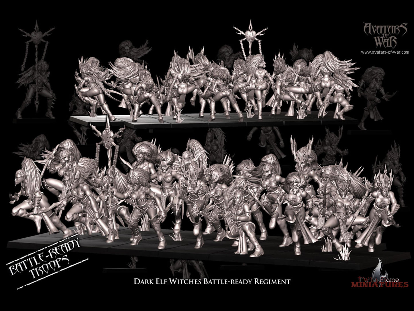 20 Dark Elf Witches Battle-Ready Regiment