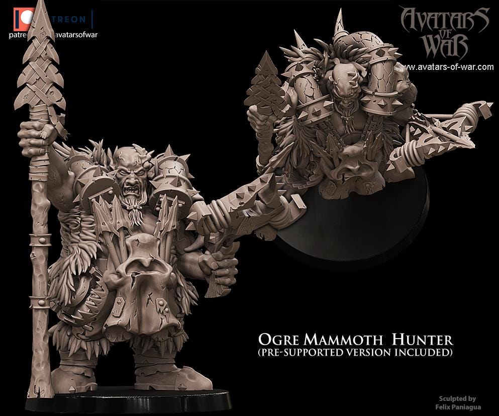 Ogre Mammoth Hunter | Monstrous Infantry with Spear & Crossbow