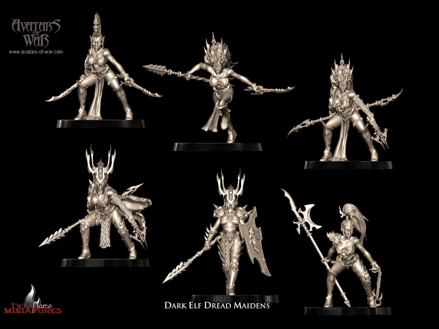 30 Dark Elf Dread Maidens Battle-Ready Regiment