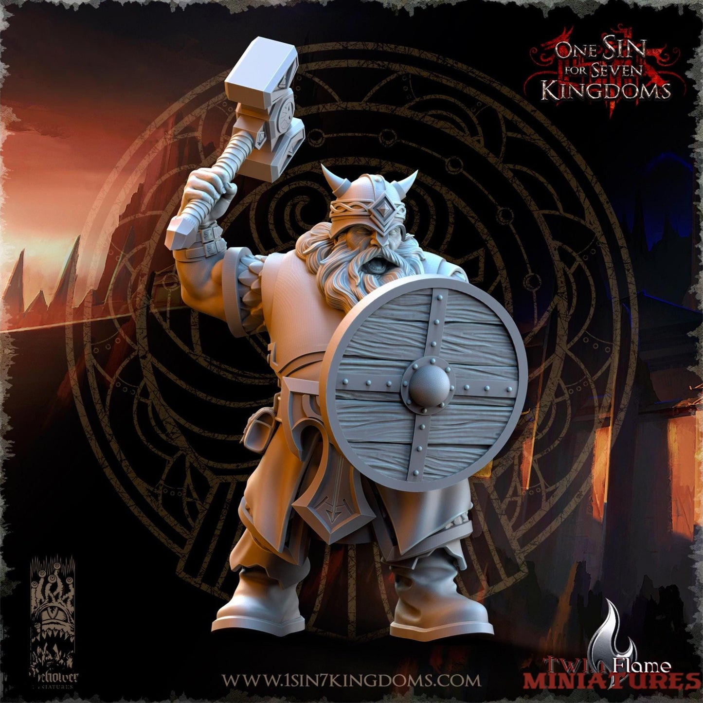Dwarven Kingdoms Warriors Regiment | Axe & Hammer Infantry with Command Group