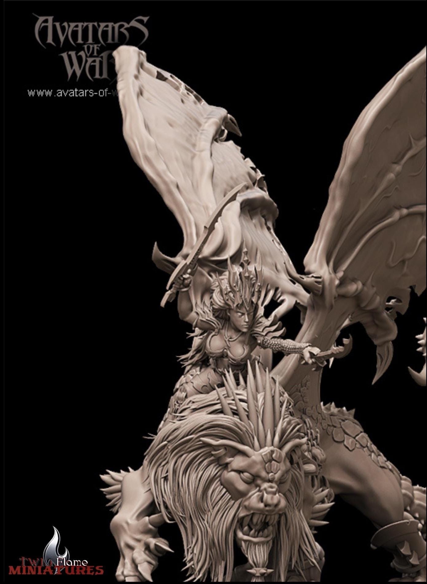 Dark Elf Mistress on Manticore