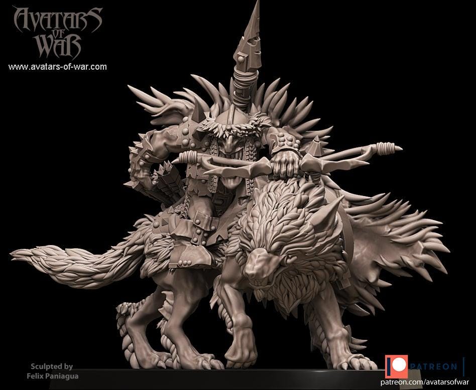 Battle-Ready Goblin Hero on Wolf