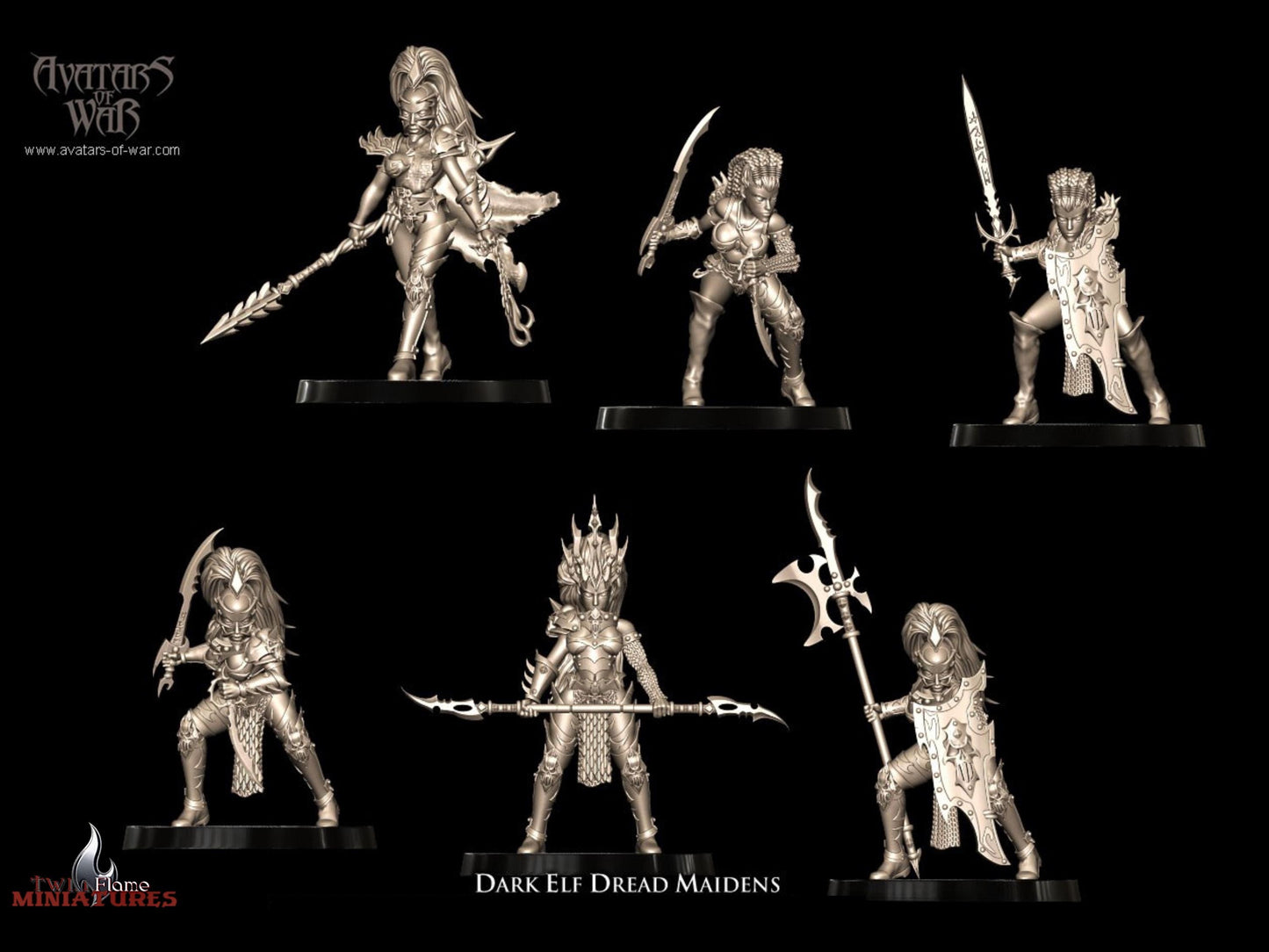 30 Dark Elf Dread Maidens Battle-Ready Regiment