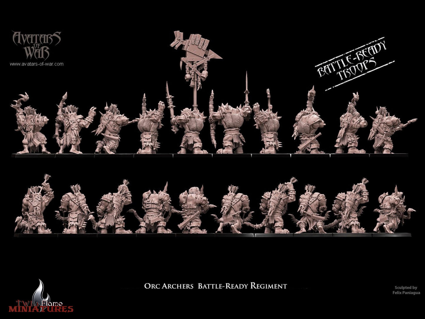 20 Orc Archers Battle-Ready Regiment