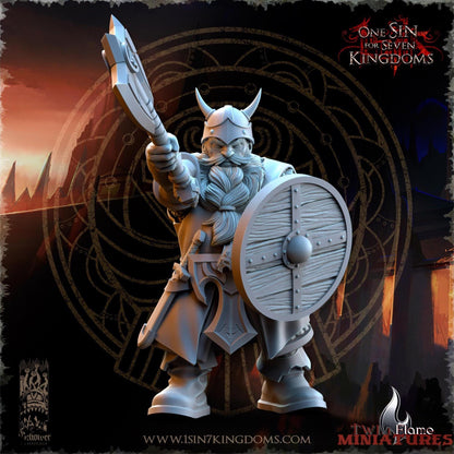 Dwarven Kingdoms Warriors Regiment | Axe & Hammer Infantry with Command Group