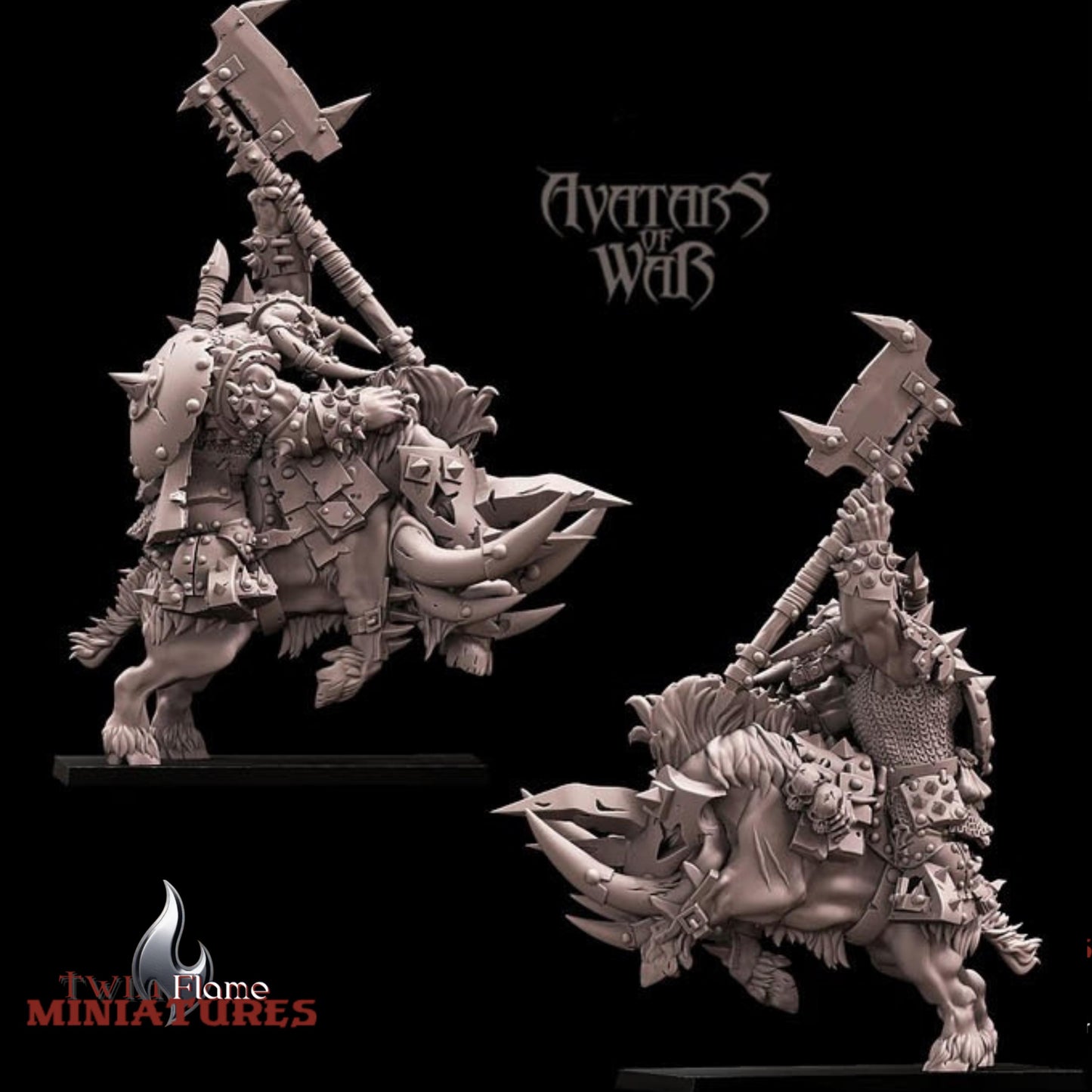 Orc Warlord 𝐆𝐫𝐮𝐧𝐭𝐚𝐤 𝐭𝐡𝐞 𝐈𝐦𝐩𝐚𝐥𝐞𝐫 on Boar Mount with Standard or Great Weapon