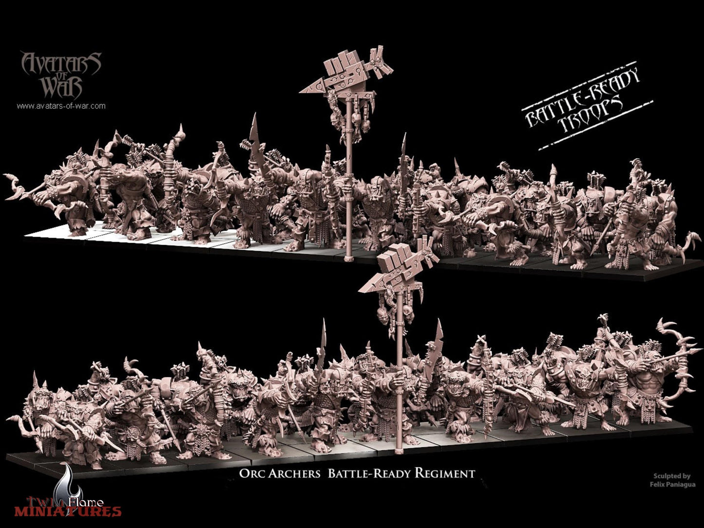 20 Orc Archers Battle-Ready Regiment