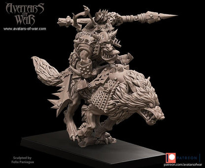 Goblin Hero on Wolf with Bow & Spear