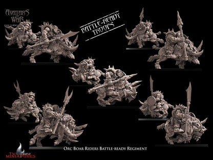 10 Armoured Orc Boar Riders Battle-Ready Regiment
