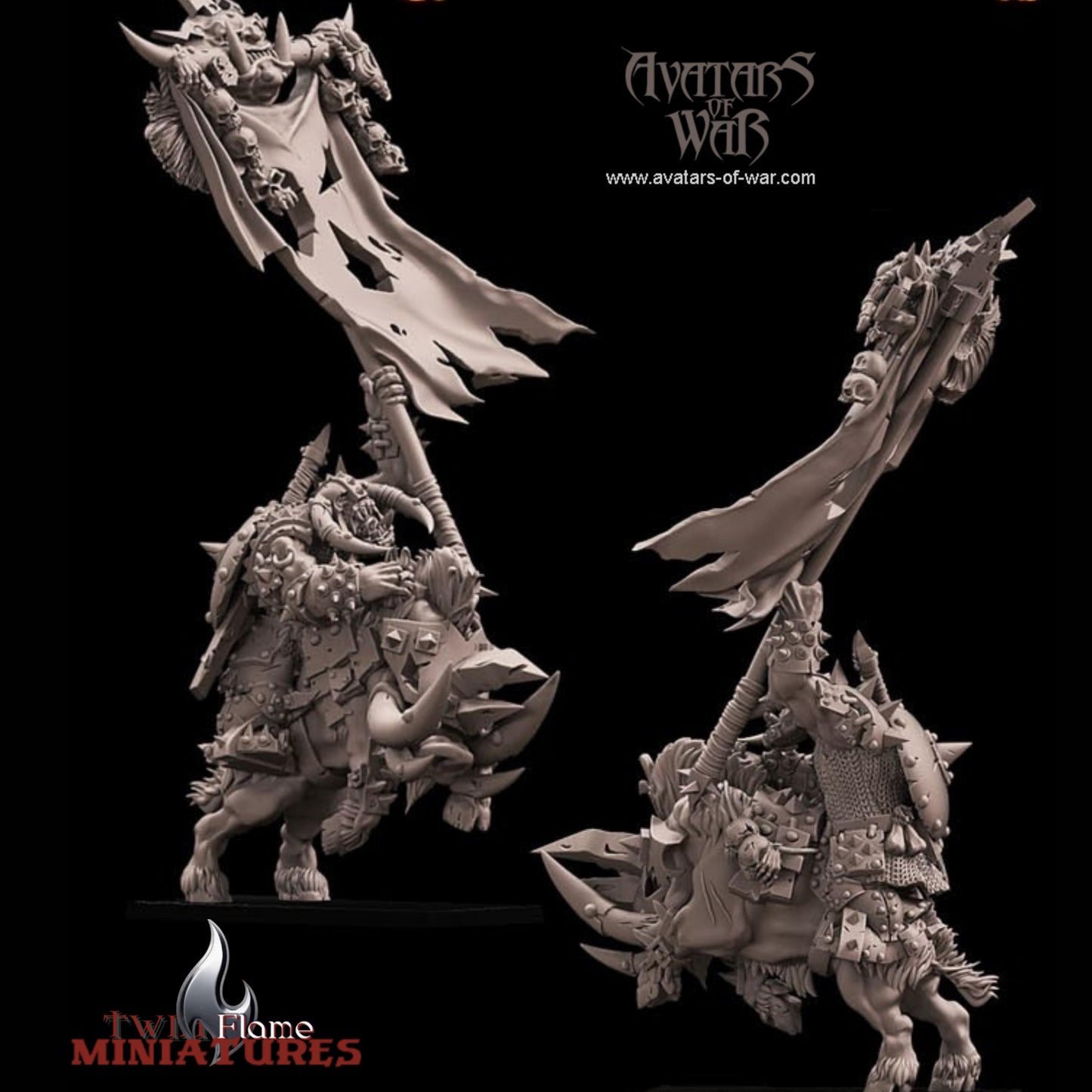 Orc Warlord 𝐆𝐫𝐮𝐧𝐭𝐚𝐤 𝐭𝐡𝐞 𝐈𝐦𝐩𝐚𝐥𝐞𝐫 on Boar Mount with Standard or Great Weapon