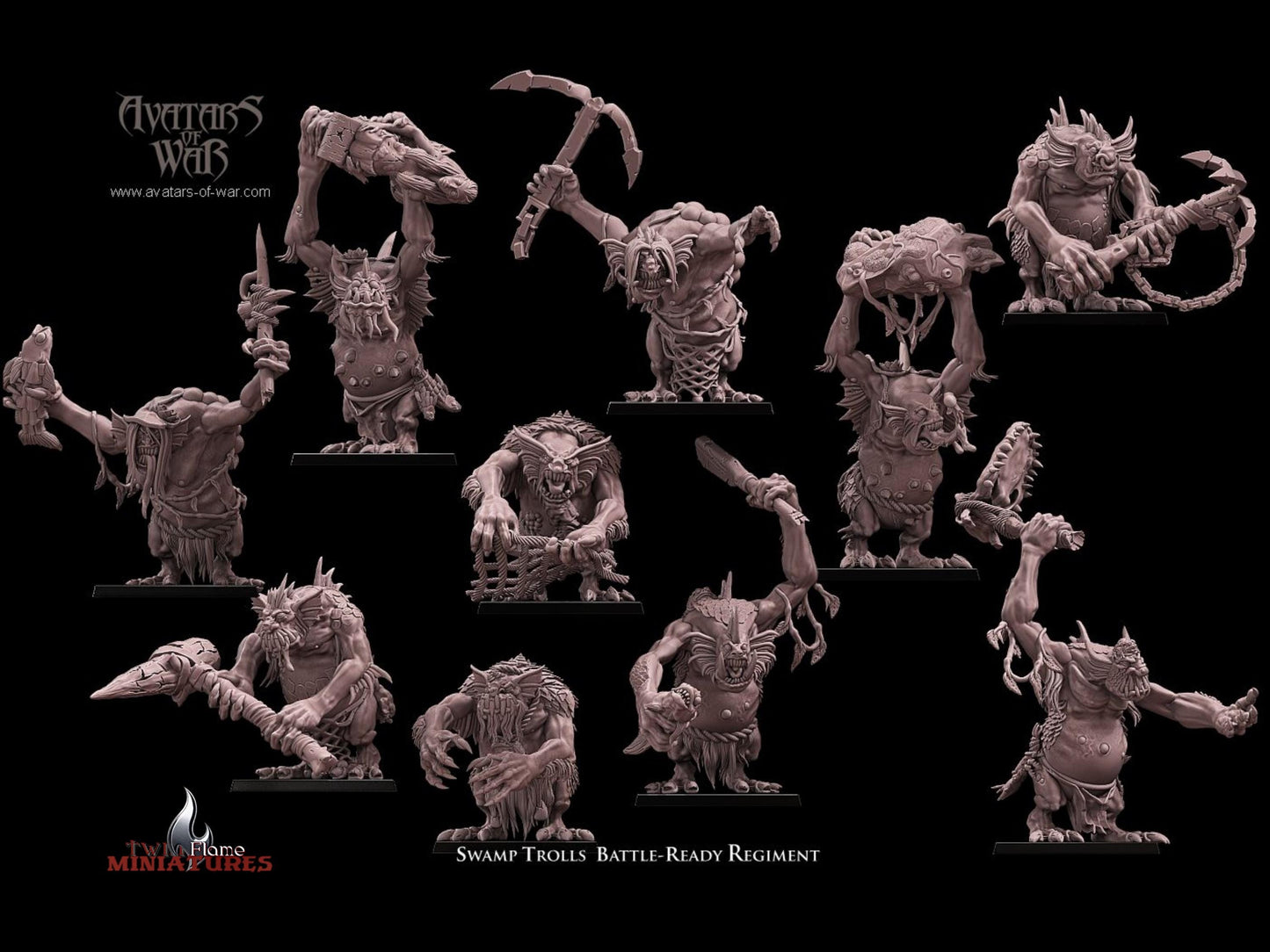 10 Swamp Trolls Battle-Ready Regiment