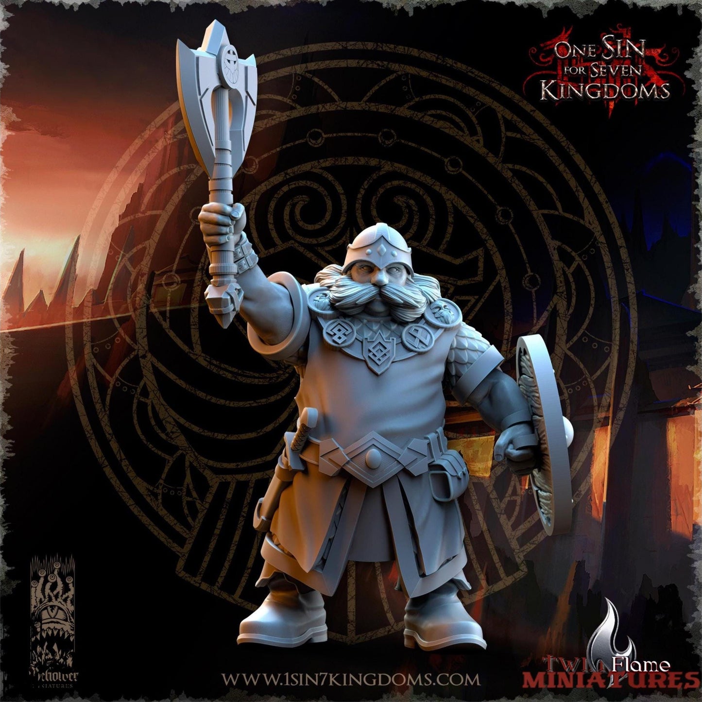 Dwarven Kingdoms Warriors Regiment | Axe & Hammer Infantry with Command Group