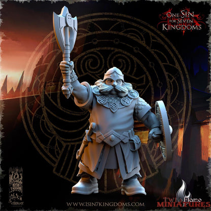 Dwarven Kingdoms Warriors Regiment | Axe & Hammer Infantry with Command Group