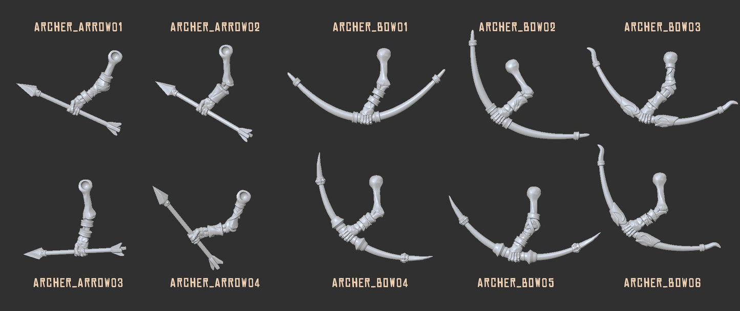 Undead Skeleton Archers | Battle-Ready & Multi-Part Bowmen with Modular Poses