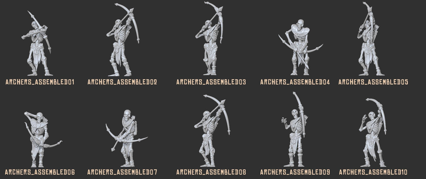 Undead Skeleton Archers | Battle-Ready & Multi-Part Bowmen with Modular Poses