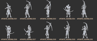 Undead Skeleton Archers | Battle-Ready & Multi-Part Bowmen with Modular Poses