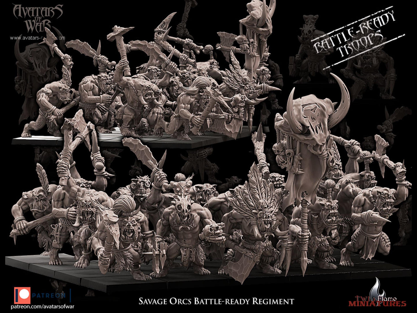 16 Savage Orcs Battle-Ready Regiment