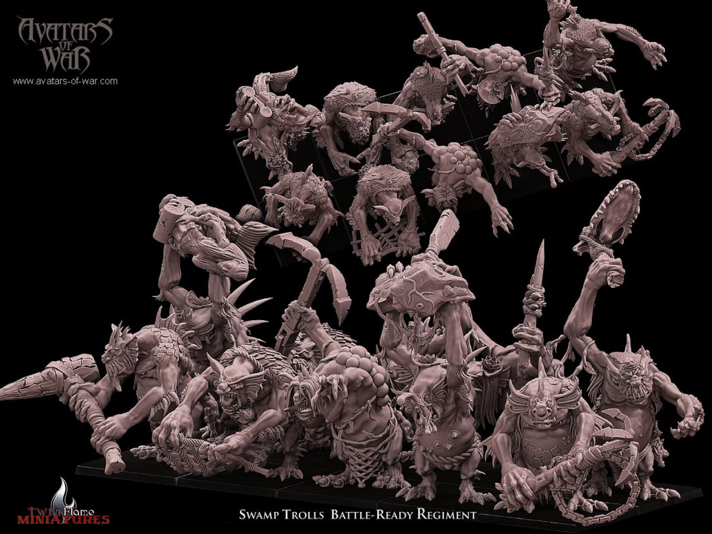10 Swamp Trolls Battle-Ready Regiment