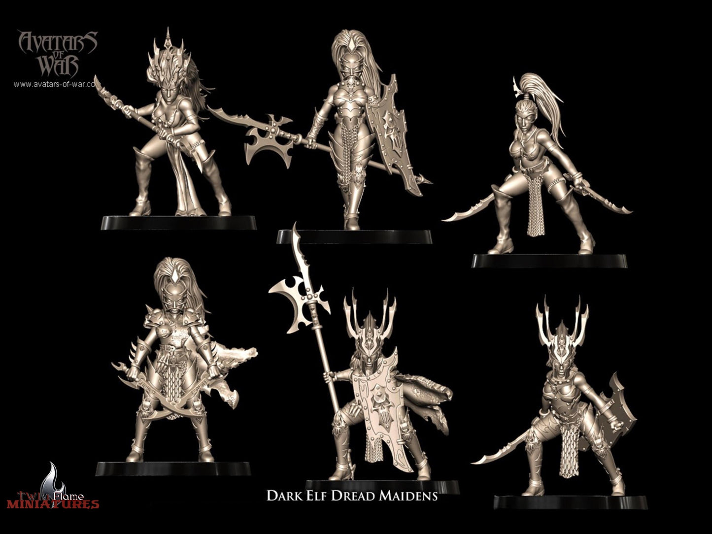 30 Dark Elf Dread Maidens Battle-Ready Regiment