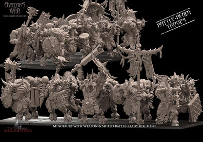 10 Minotaurs with Weapon & Shield Battle-Ready Regiment