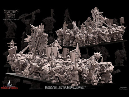 20 Armoured Iron Orcs Regiment with Great Weapons (with Classic Command Group)
