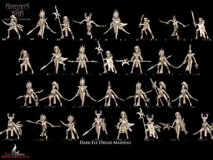 30 Dark Elf Dread Maidens Battle-Ready Regiment