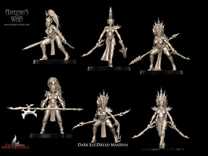 30 Dark Elf Dread Maidens Battle-Ready Regiment
