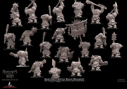 20 Armoured Iron Orcs Regiment with Great Weapons (with Classic Command Group)