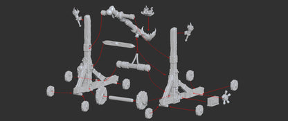 Undead Skeleton Catapult Siege Weapon Multi-part Kit