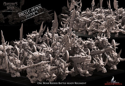 10 Armoured Orc Boar Riders Battle-Ready Regiment