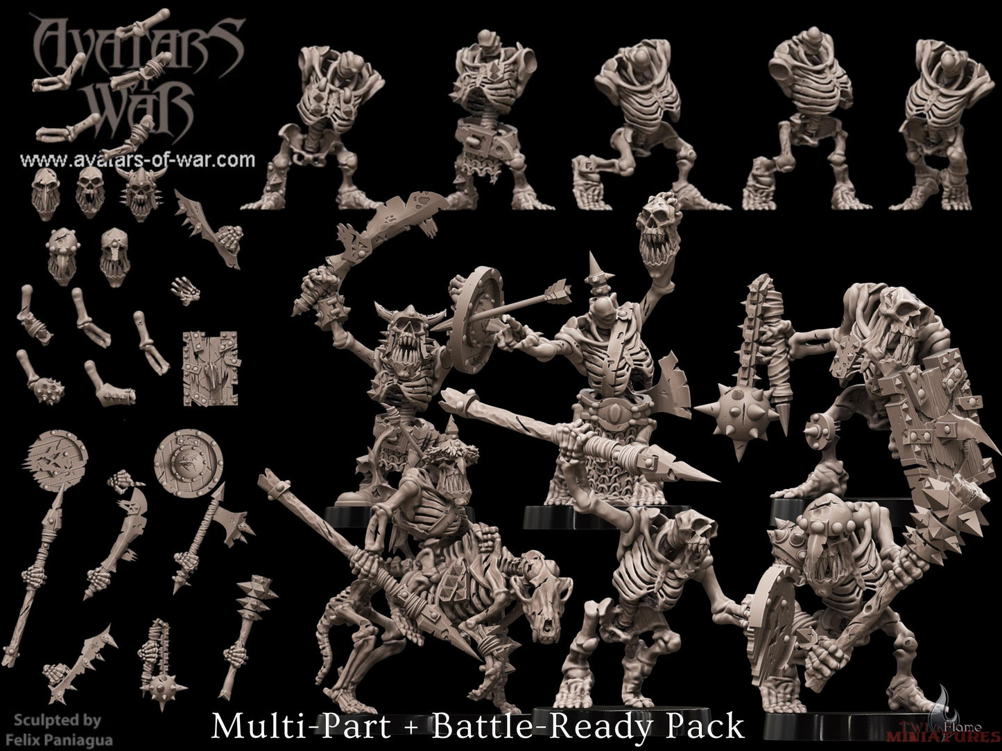 Skeletal Goblin Warriors | Multipart & Battle-Ready Undead Goblins