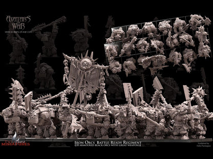 20 Armoured Iron Orcs Regiment with Great Weapons (with Classic Command Group)