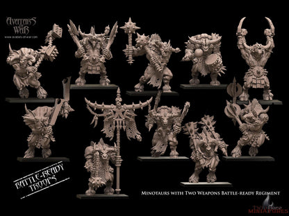 10 Minotaurs with Two Weapons Battle-Ready Regiment