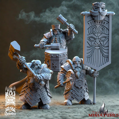 Ironheads Dwarven Regiment | Axe & Shield Infantry with Command Group