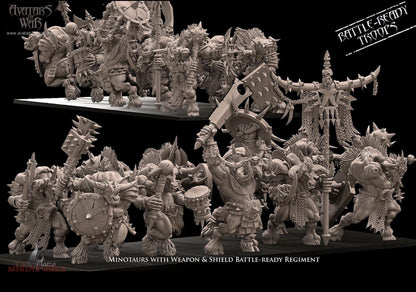 10 Minotaurs with Weapon & Shield Battle-Ready Regiment