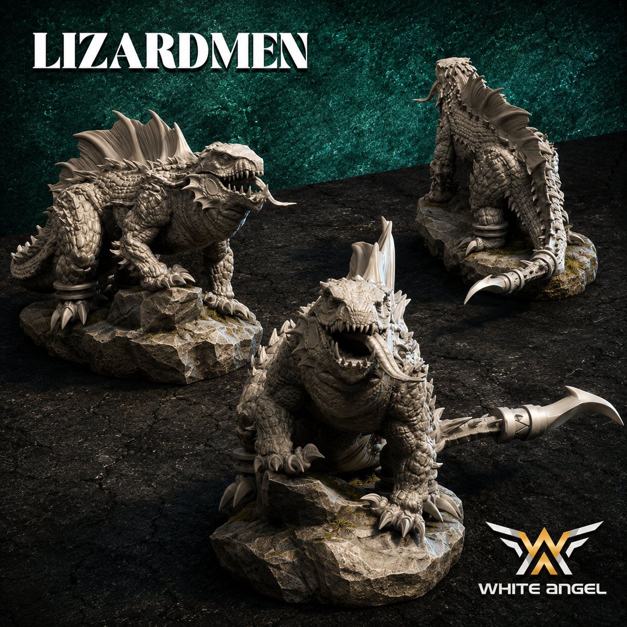 Lizardmen Fiery Beasts with Handlers