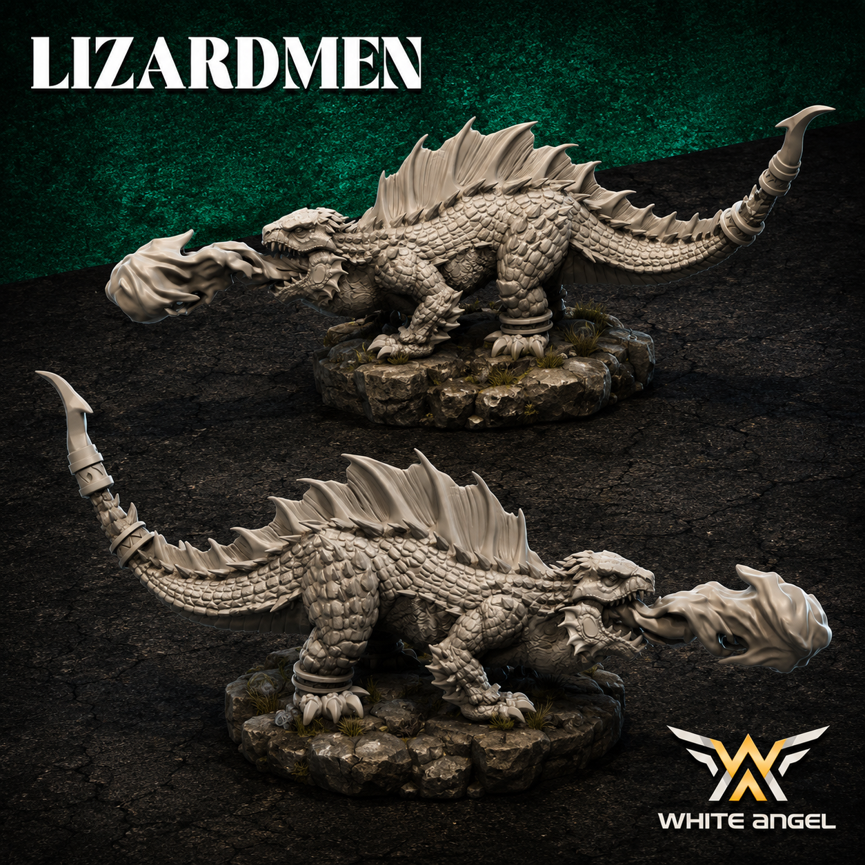 Lizardmen Fiery Beasts with Handlers