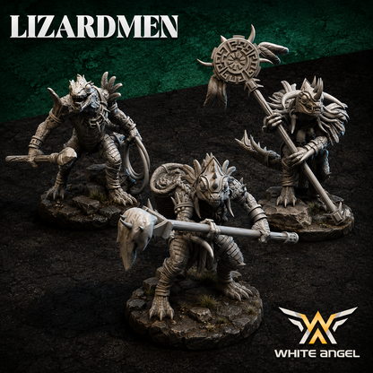 Lizardmen Fiery Beasts with Handlers