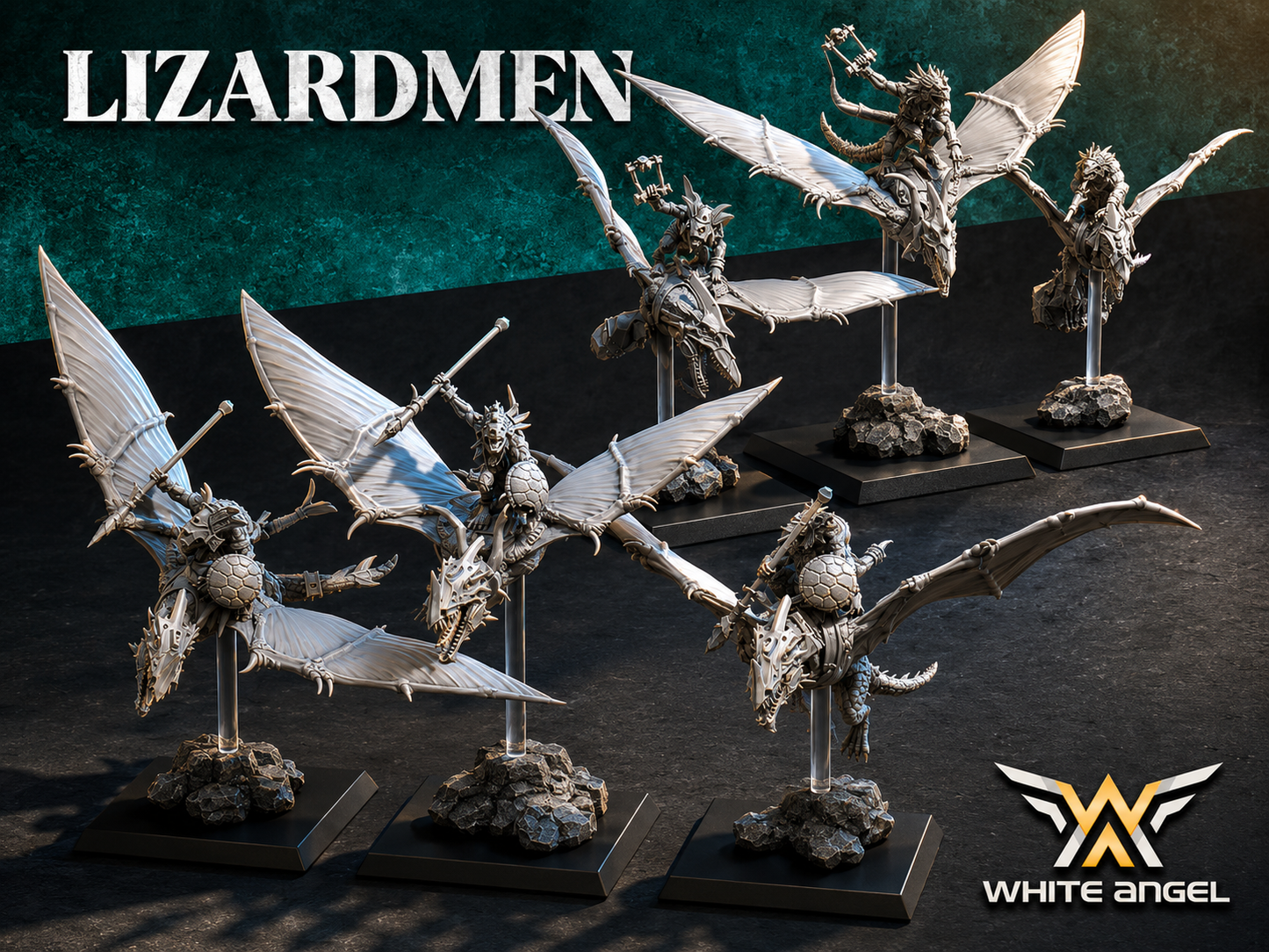Lizardmen Skycrawler Pteranodon Riders – Bomber or Melee Loadout (Multi-Part)