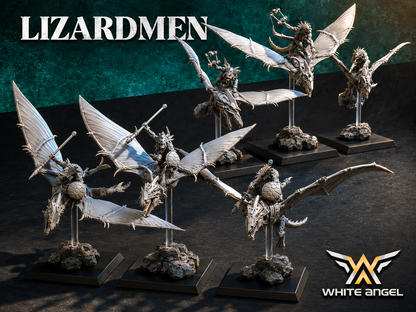 Lizardmen Skycrawler Pteranodon Riders – Bomber or Melee Loadout (Multi-Part)
