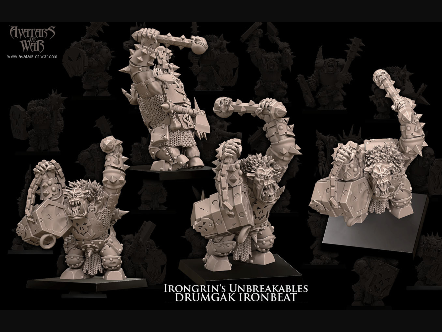 𝐈𝐫𝐨𝐧𝐠𝐫𝐢𝐧'𝐬 𝐔𝐧𝐛𝐫𝐞𝐚𝐤𝐚𝐛𝐥𝐞𝐬 Armoured Iron Orcs with Weapons & Shield Regiment, featuring an 𝐔𝐩𝐠𝐫𝐚𝐝𝐞𝐝 𝐂𝐨𝐦𝐦𝐚𝐧𝐝 𝐎𝐩𝐭𝐢𝐨𝐧