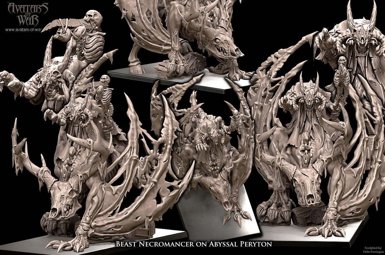 Morgrak Death-Hoof | Beast Skeleton Necromancer on Abyssal Peryton