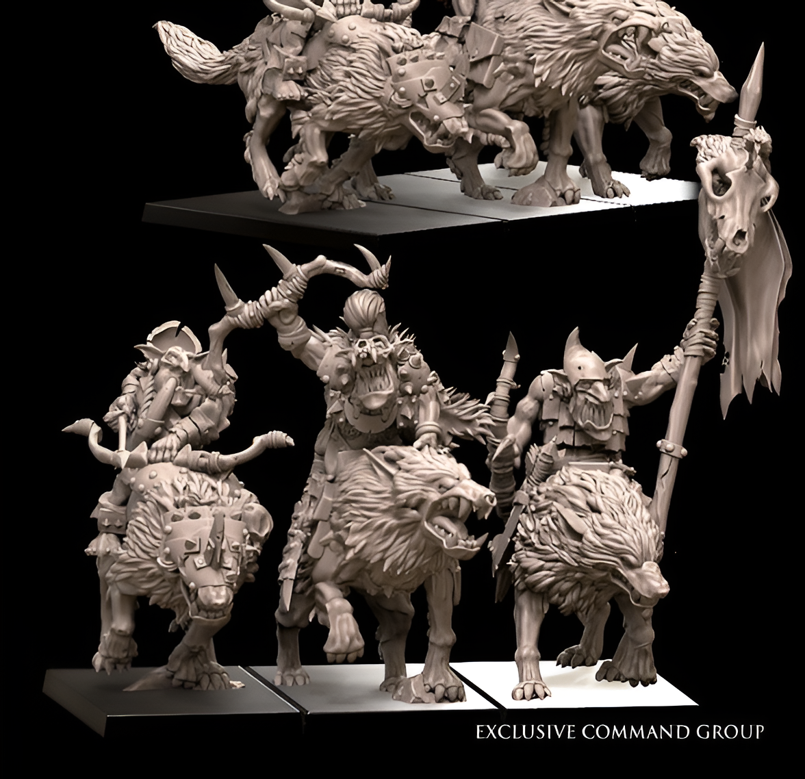 10 Goblin Wolfrider Archers Battle-Ready Regiment, featuring an 𝐔𝐩𝐠𝐫𝐚𝐝𝐞𝐝 𝐂𝐨𝐦𝐦𝐚𝐧𝐝 𝐎𝐩𝐭𝐢𝐨𝐧