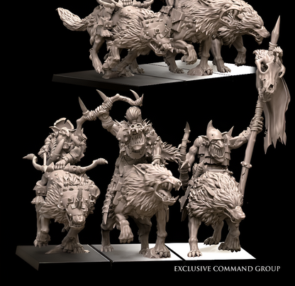 10 Goblin Wolfrider Archers Battle-Ready Regiment, featuring an 𝐔𝐩𝐠𝐫𝐚𝐝𝐞𝐝 𝐂𝐨𝐦𝐦𝐚𝐧𝐝 𝐎𝐩𝐭𝐢𝐨𝐧