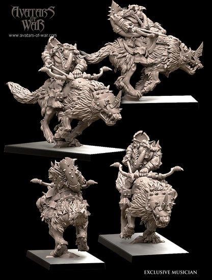 10 Goblin Wolfrider Archers Battle-Ready Regiment, featuring an 𝐔𝐩𝐠𝐫𝐚𝐝𝐞𝐝 𝐂𝐨𝐦𝐦𝐚𝐧𝐝 𝐎𝐩𝐭𝐢𝐨𝐧
