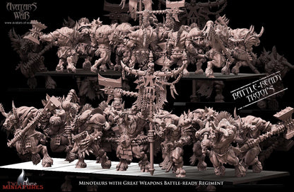 10 Minotaurs with Great Weapons Battle-Ready Regiment | Monstrous Infantry