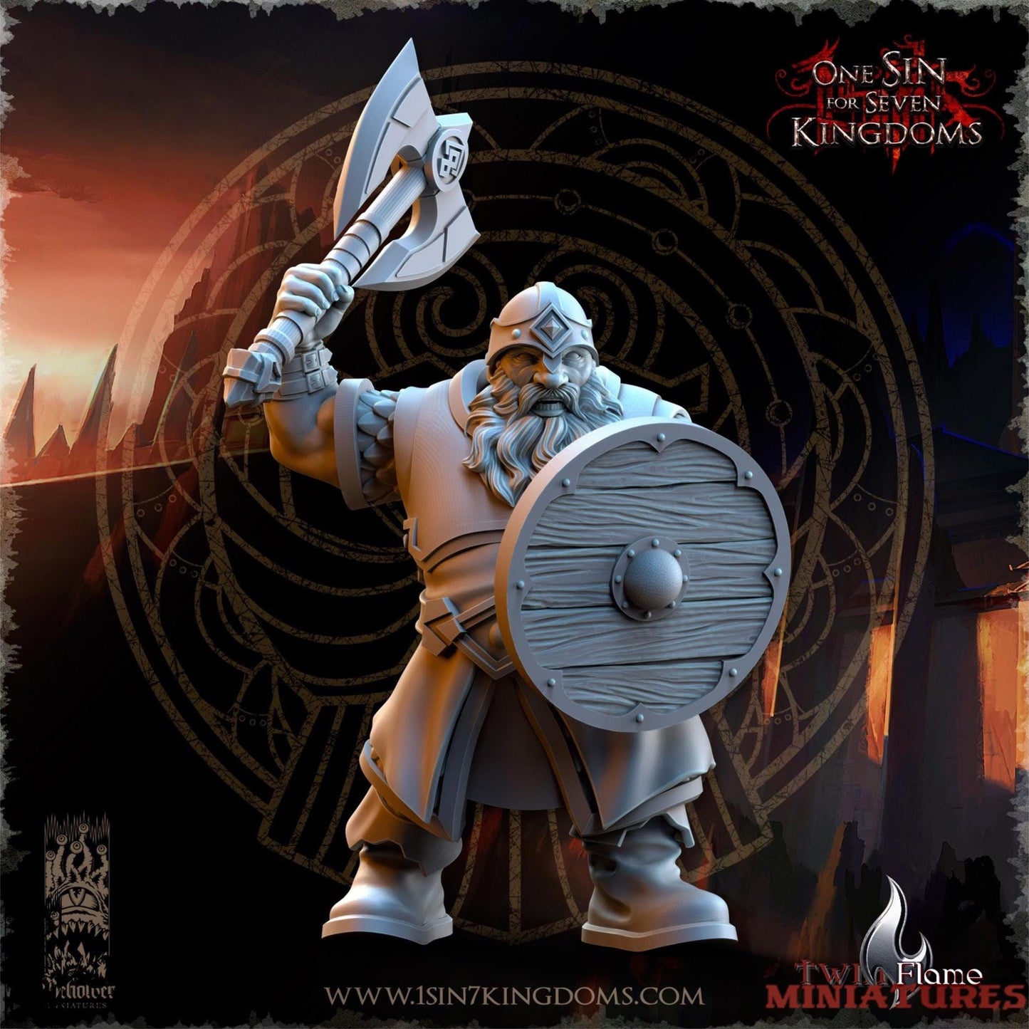 Dwarven Kingdoms Warriors Regiment | Axe & Hammer Infantry with Command Group