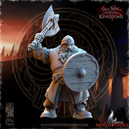 Dwarven Kingdoms Warriors Regiment | Axe & Hammer Infantry with Command Group