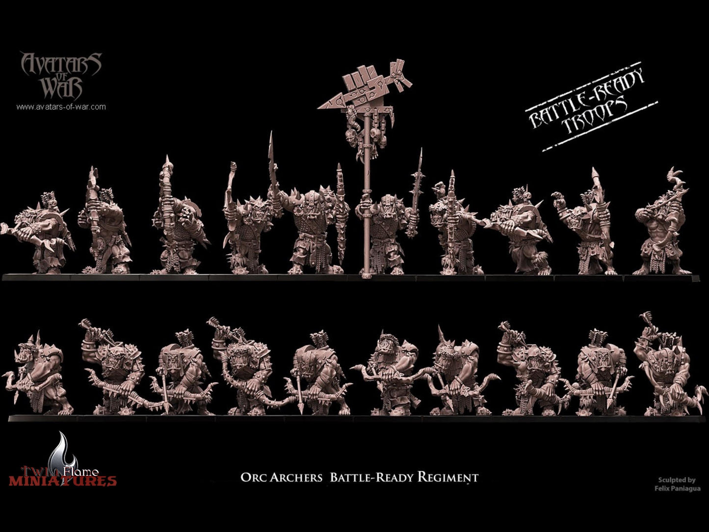 20 Orc Archers Battle-Ready Regiment